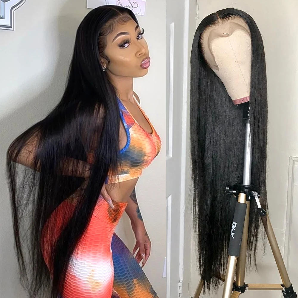 30 40 дюймов с прямыми Синтетические волосы на кружеве человеческих волос парики