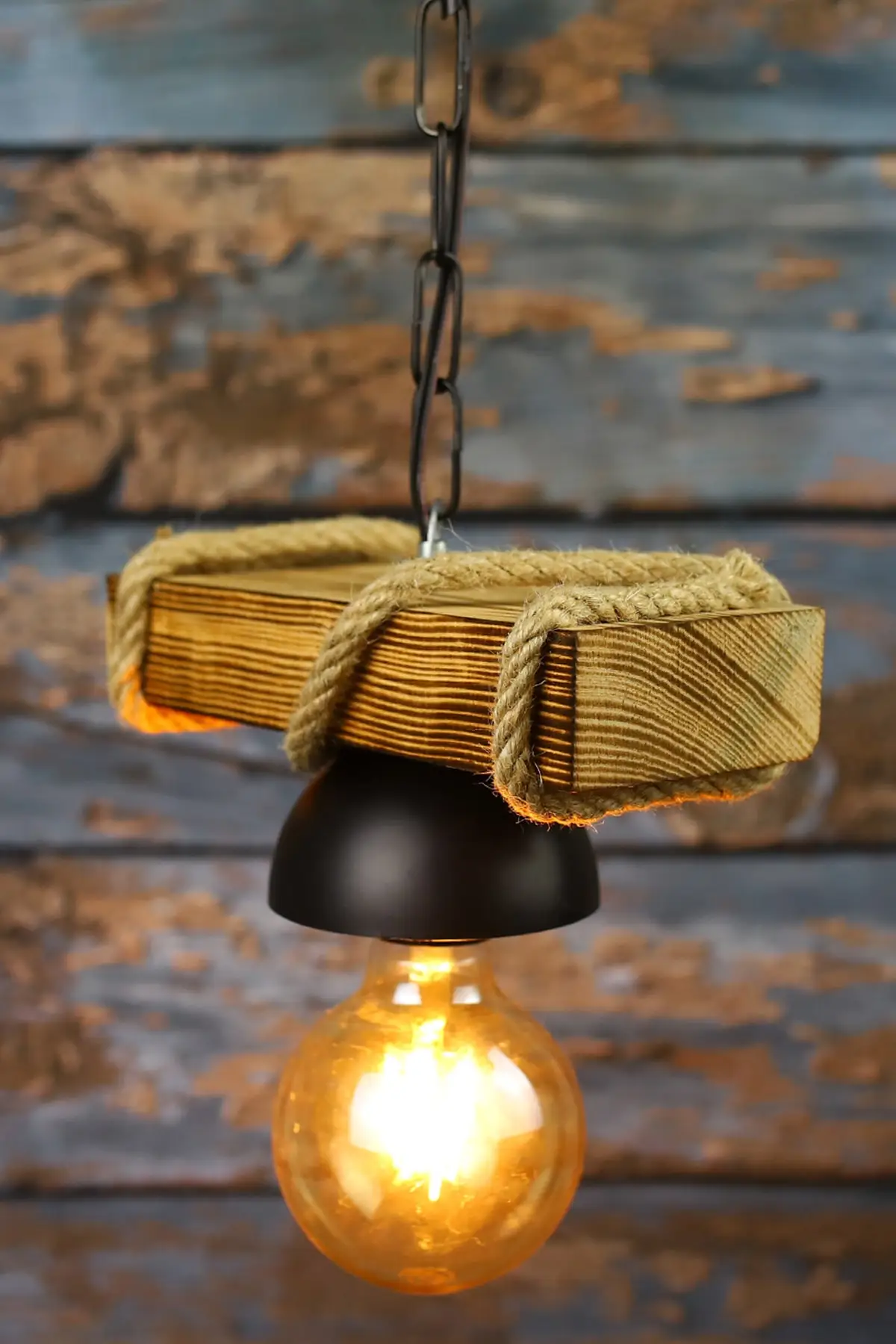 Деревянная деревенская люстра ручной работы по дереву декоративная