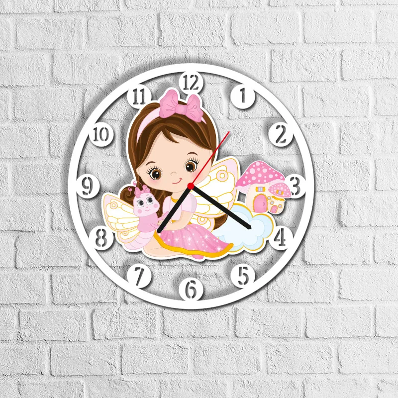

Fairy Children Room Wooden Wall Clock