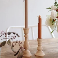 handmade wooden 2 candle holders candle stand elegant candlestick table home decor wax portavelas decor fashion wedding vintage nordic christmas gift birthday stick rack accessory romantic house activity