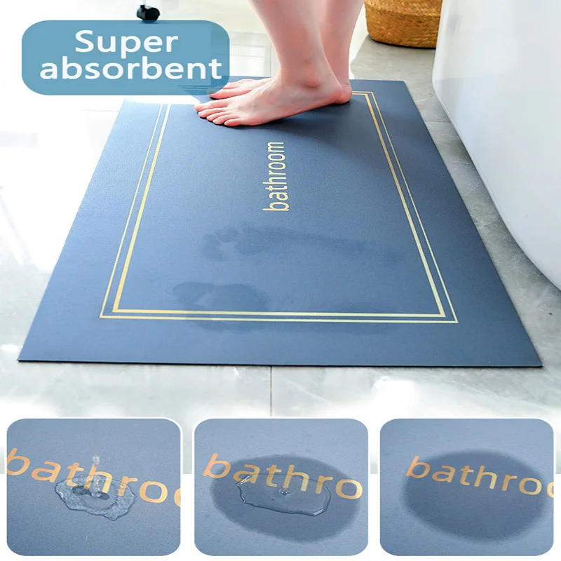 luxury super absorbent floor mat quick drying bathroom rug oil proof anti slip floor carpet washable entrance door mat shower free global shipping
