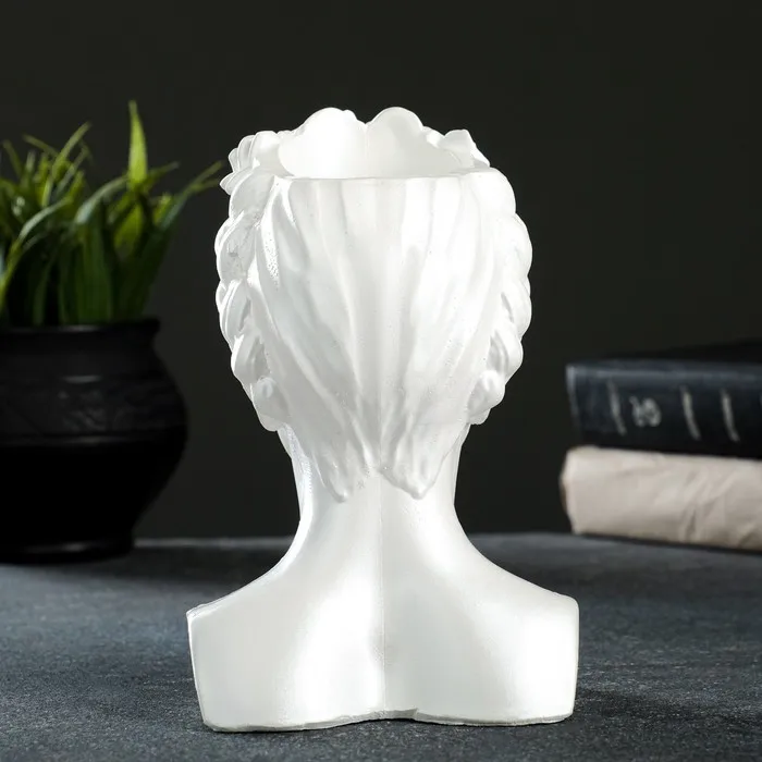 Кашпо-органайзер Бюст Фрида жемчуг 17см | Дом и сад