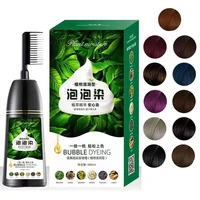 500ml permanent plant hair dye comb hair dye shampoo for cover gray white hair blackbrownredpurplechestnut hair color cream