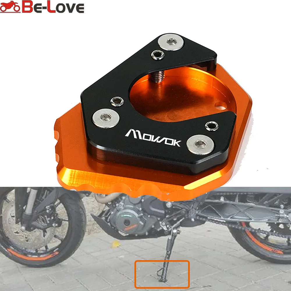 

CNC Aluminum Motorcycle Side Stand Enlarger Kickstand Enlarge Plate Pad Accessories FOR KTM DUKE 390 250 125 200