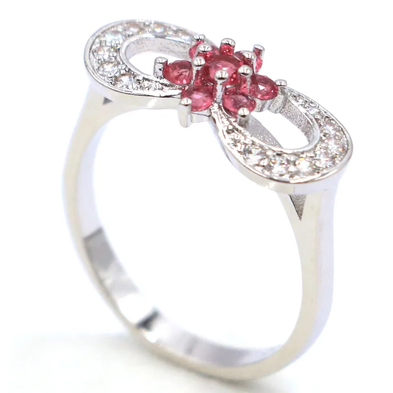 7 75 # очаровательное созданное розовое Raspberry Rhodolite гранат CZ женское серебряное