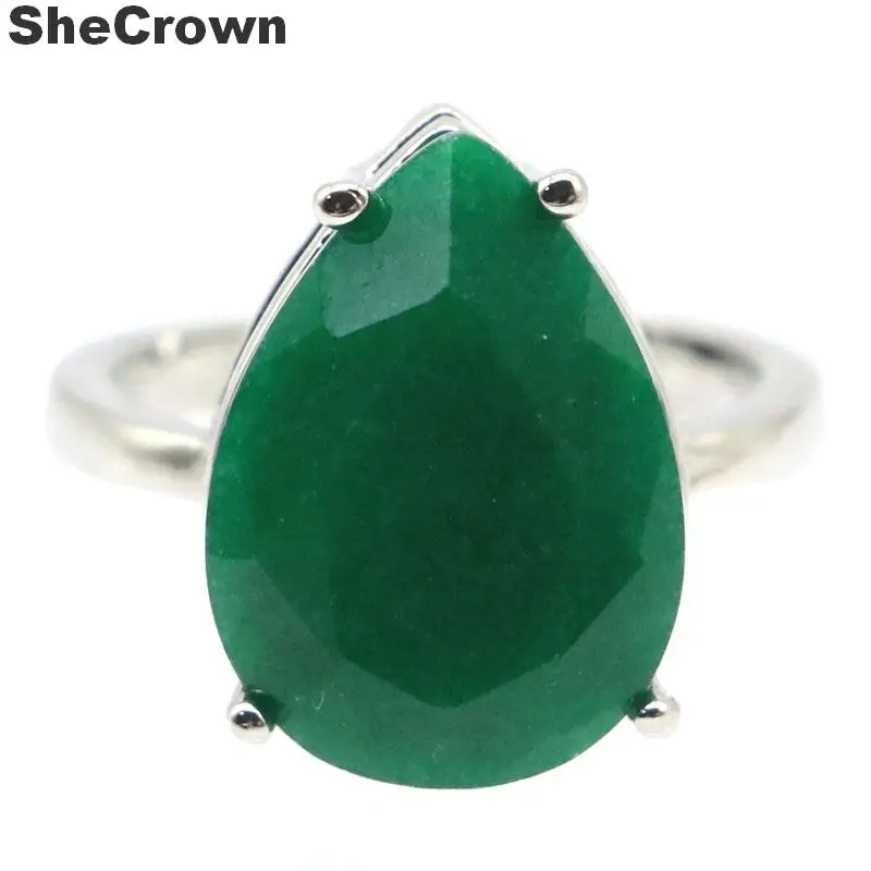 18x13mm SheCrown Горячая продажа форма капли воды настоящий зеленый изумруд подарок для