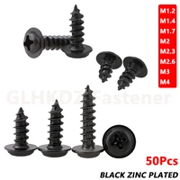50x m1 2 m1 4 m1 7 m2 3 m2 6 m3 m4 pwa pan round head with washer self tapping wood screw phillips bolt black zinc plated steel