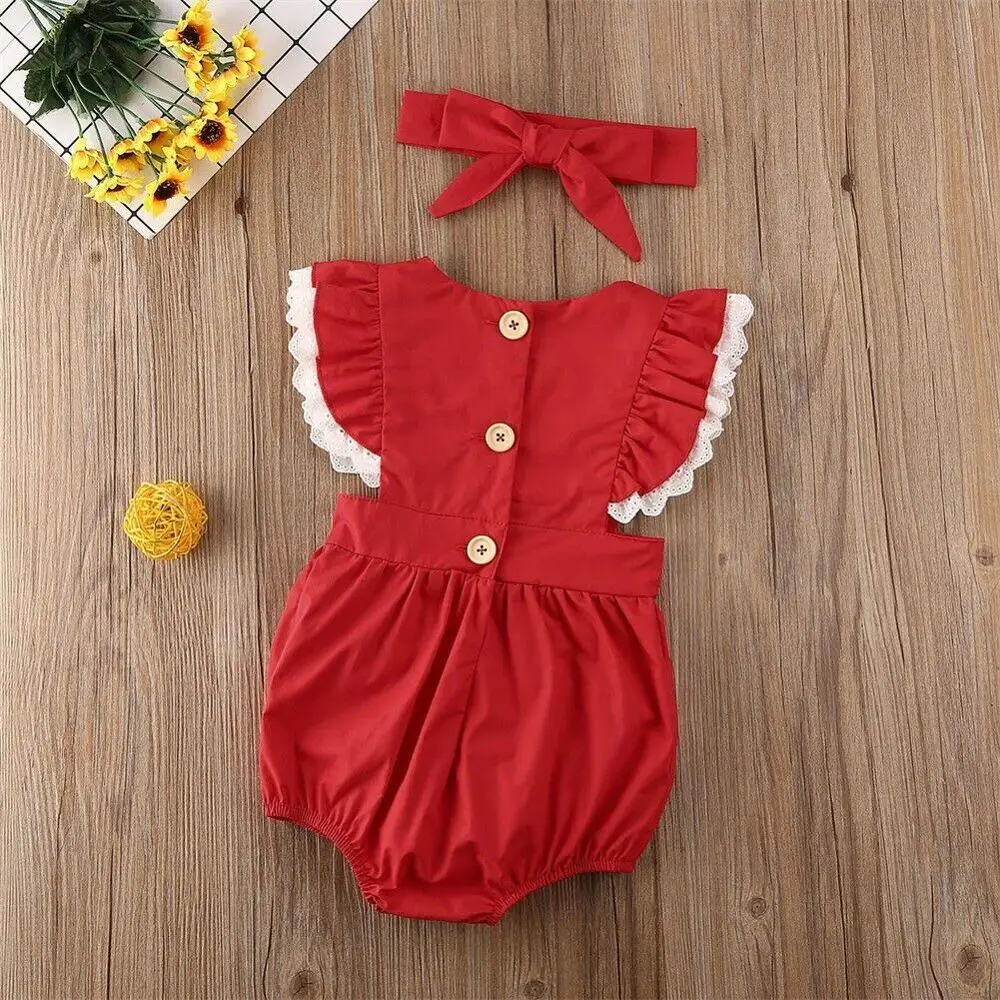 Рождественское красное платье комбинезон для маленькой девочки детское