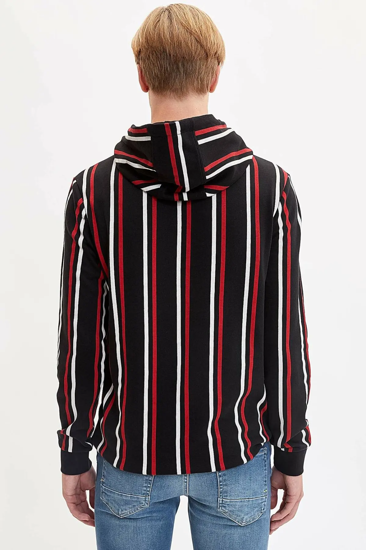 Дефакто вертикальные полосатые толстовки Модные свитшоты Осенние Пуловеры