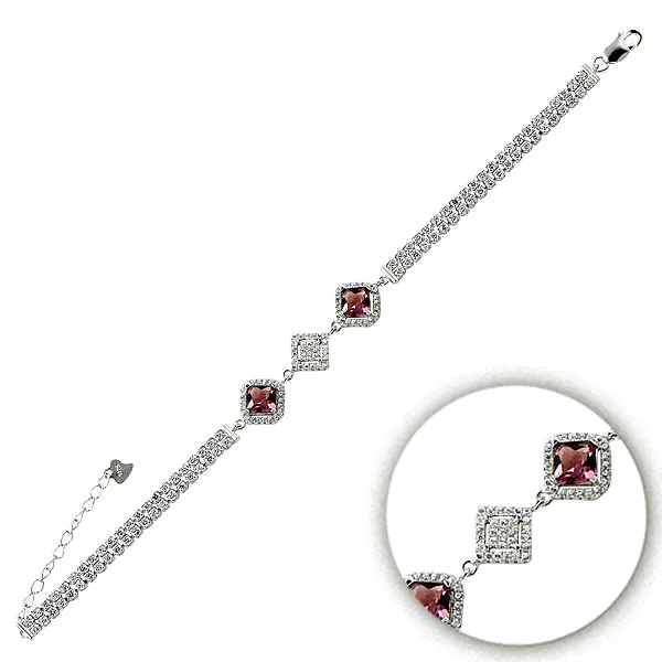 

Серебряный 925 пробы браслет с цирконием
