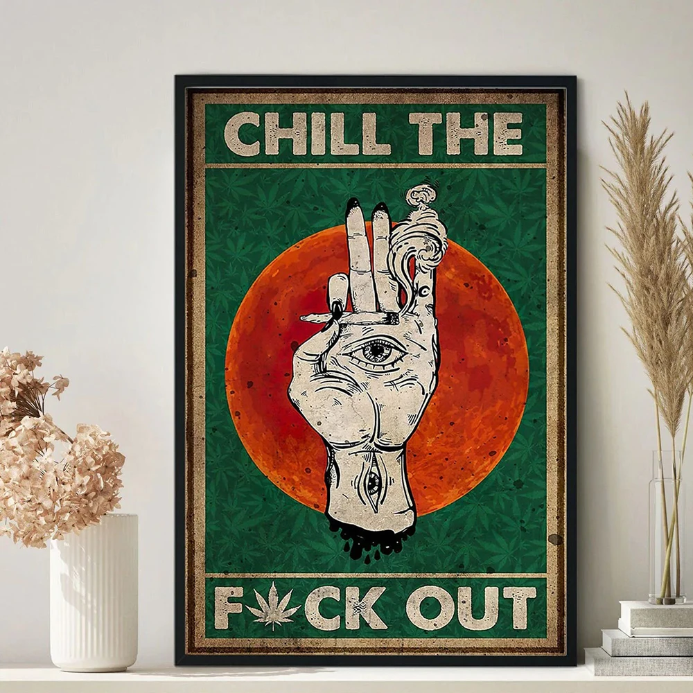 

Abstract Vintage Chill Out Poster And Print Funny Smoking Canvas Painting Nordic Wall Art Mural Living Room Home Decoration