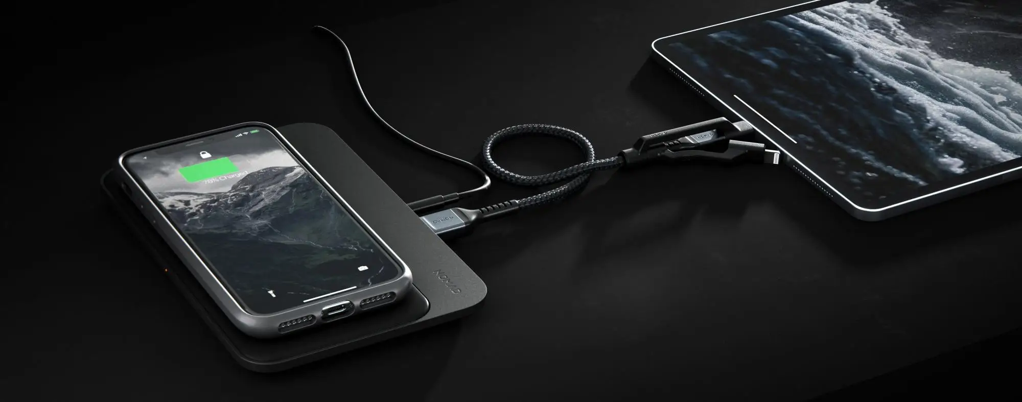 Кабель для iPhone iPad Nomad Universal Kevlar USB-A to Lightning/USB-C/microUSB 0.3m (NM01511B00) | Электроника