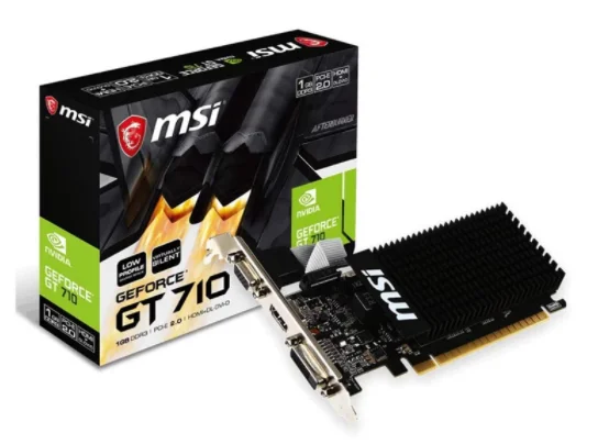 MSI игровая GeForce GT 710 1 ГБ GDRR3 64-разрядный HDCP Поддержка DirectX 12 OpenGL 4 5 теплоотвод низкий