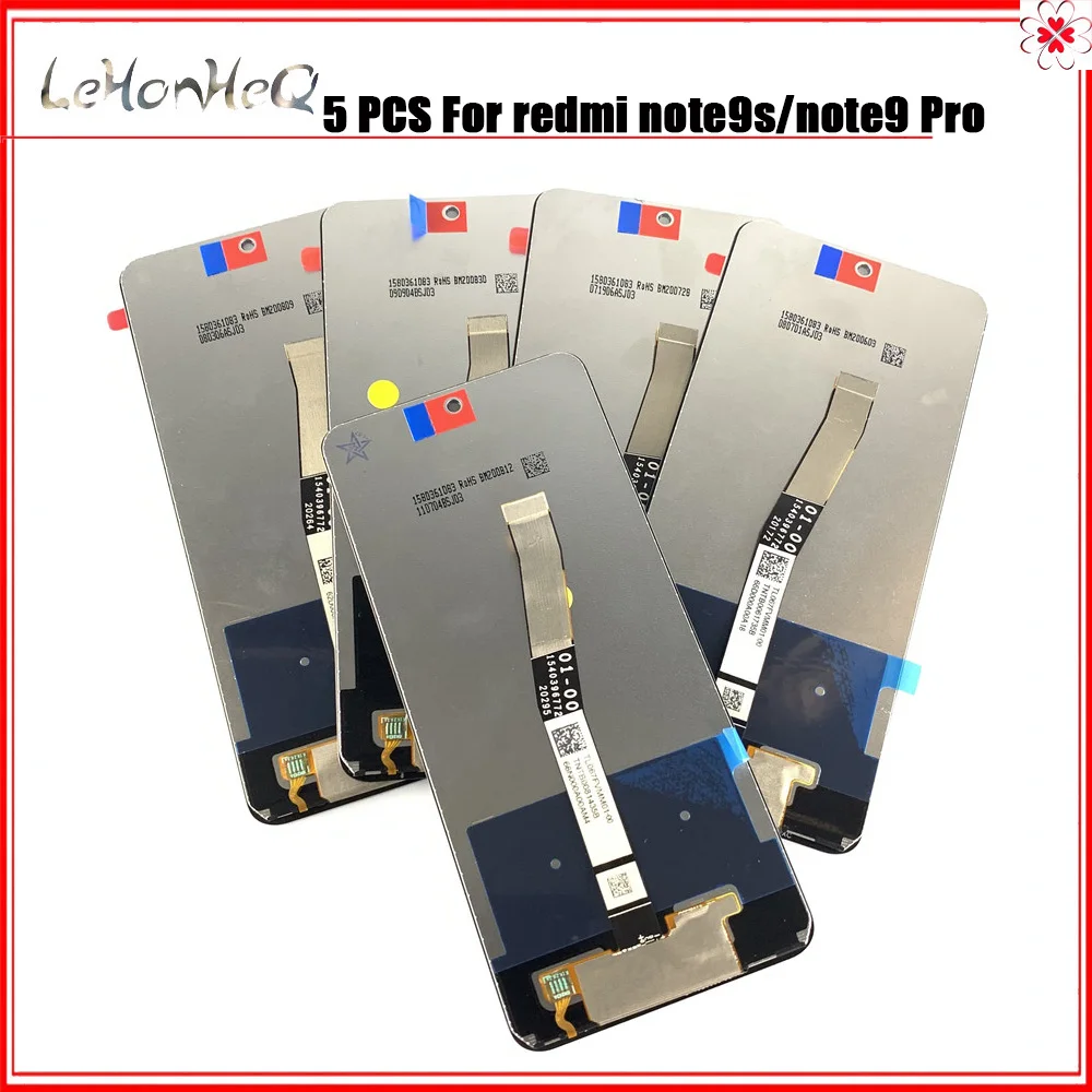 

5 шт., сенсорный ЖК-экран для Xiaomi redmi note 9 pro