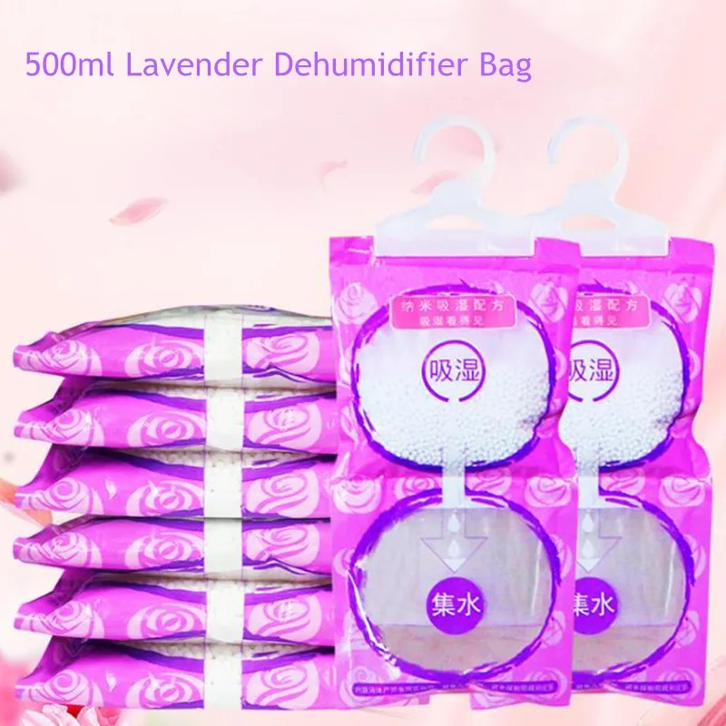 

500ml Lavender Dehumidifier Bag For Home Hangable Wardrobe Clothes Dryer with Desiccant Mini Moisture Absorber Bag