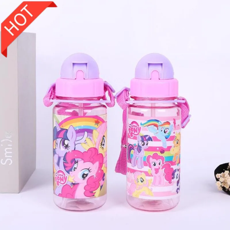 Детская бутылка для воды с соломенной мультяшной пони детская пластиковая