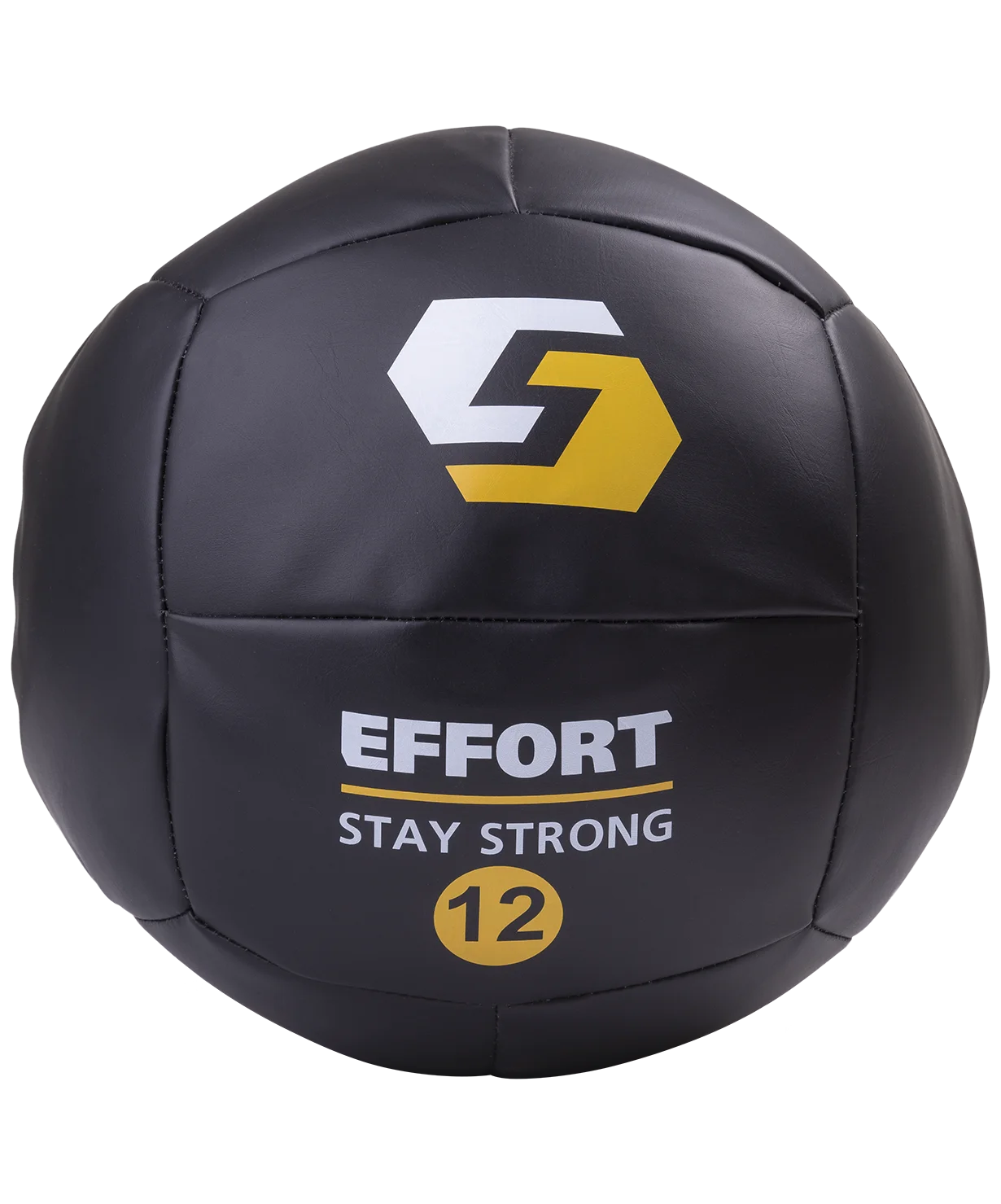 Медицинбол Effort E252 кожзам 12 кг черный |