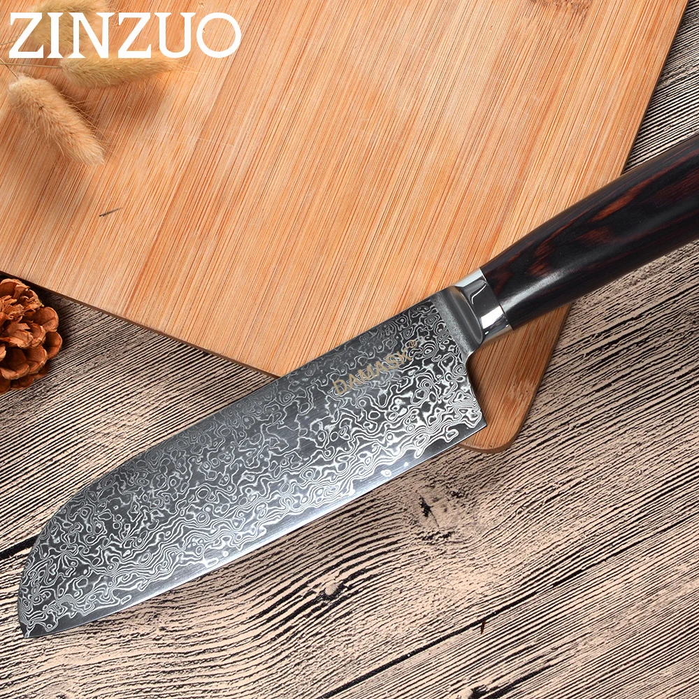 ZINZUO 6 шт. набор нож для нарезки шеф повара Santoku утилита дамасский супер острое