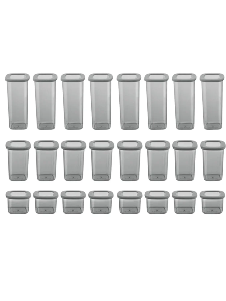 Квадратный Контейнер для хранения серебристого хлопка набор из 12 4 шт. (0 55 л 1 2 75 л)