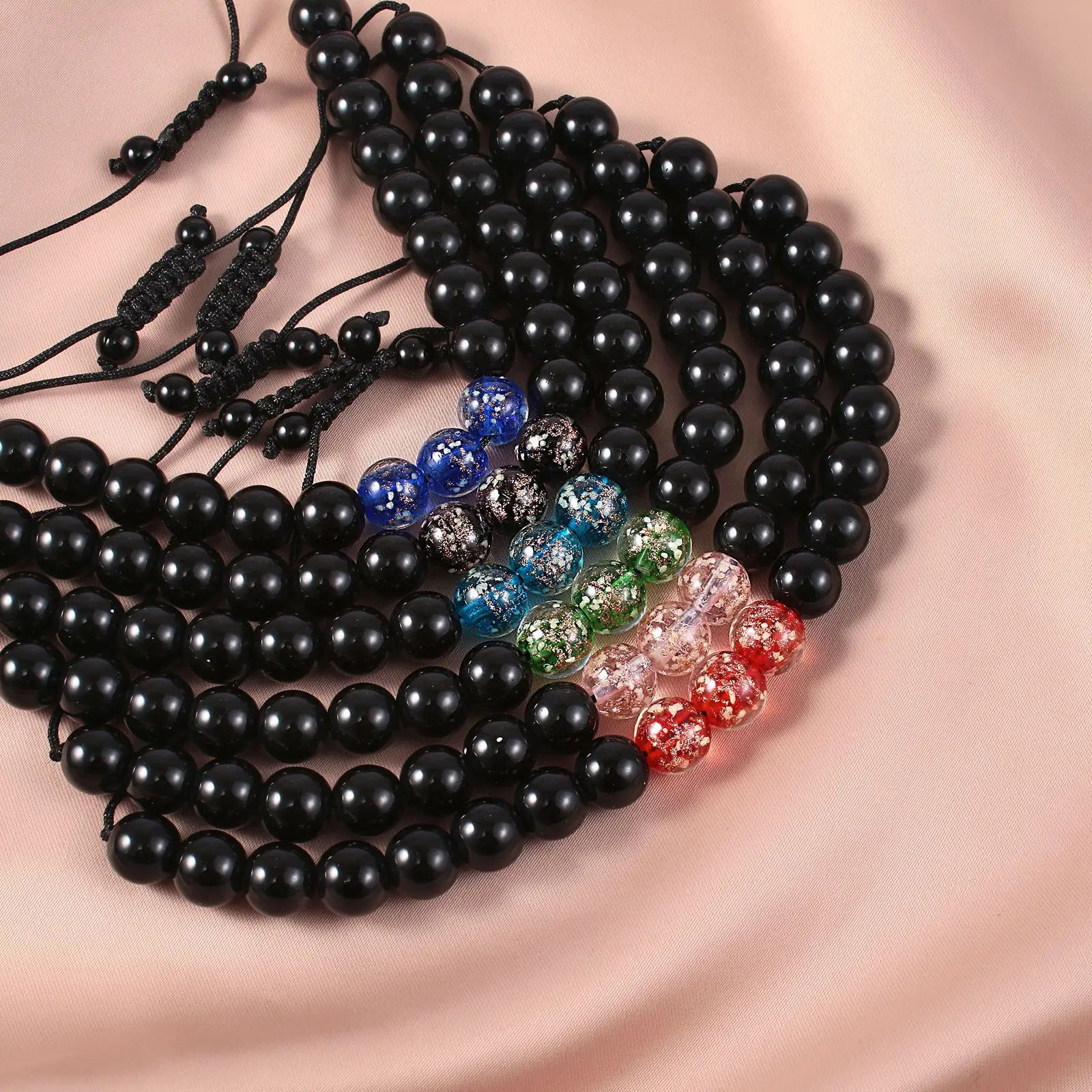 

Fashion Beaded Bracelet for Women Men Glow In The Dark Beads Bracelets Handmade Adjustable Wristband Party Friendship Jewelry