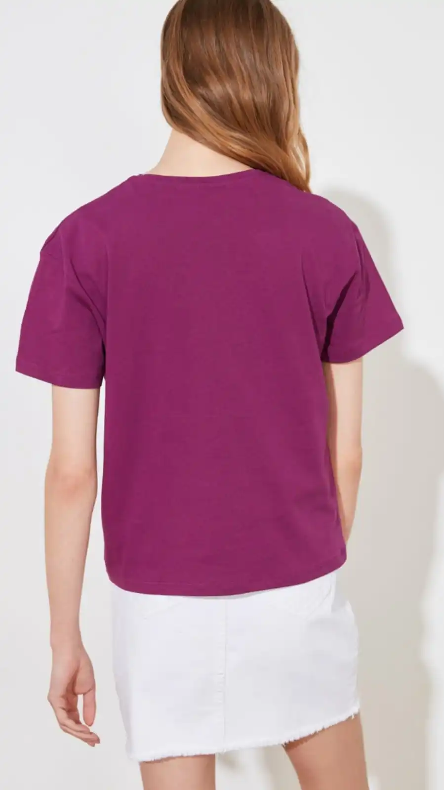 

Purple Printed Semi Fitted Knitted T-Shirt Women 'S Clothing Young Girl Clothing 2021 Spring Summer collection