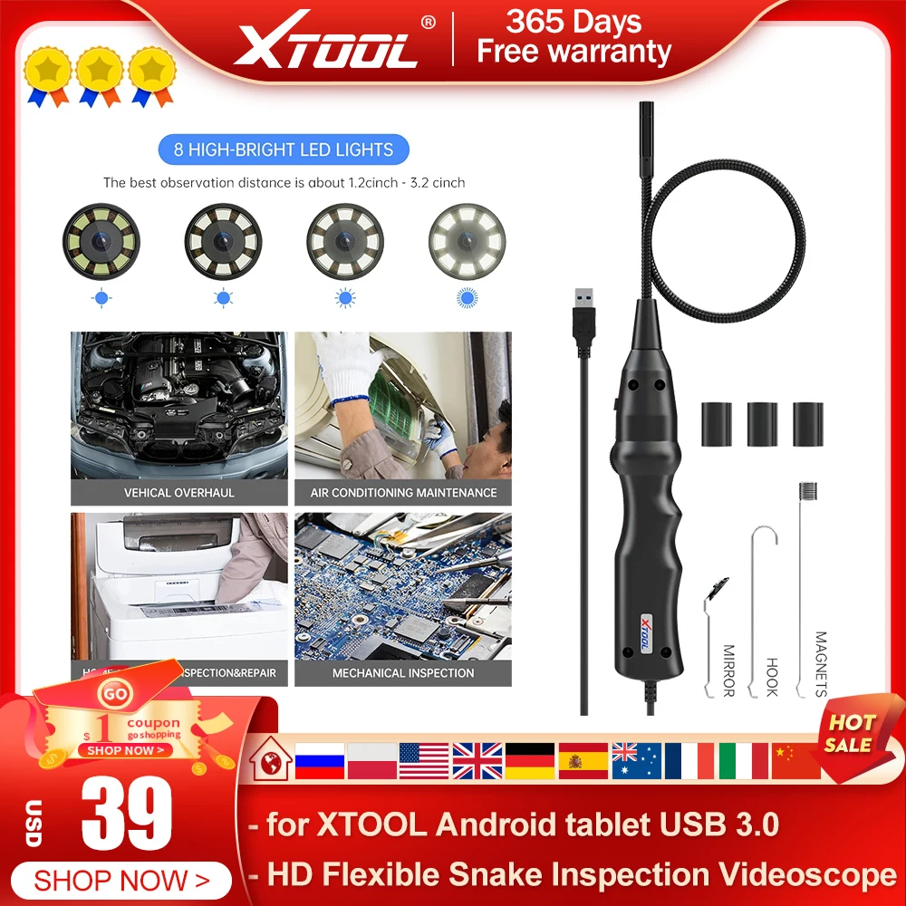 

Камера-Эндоскоп Xtool XV100, 8,5 мм, IP67, 8 светодиодов