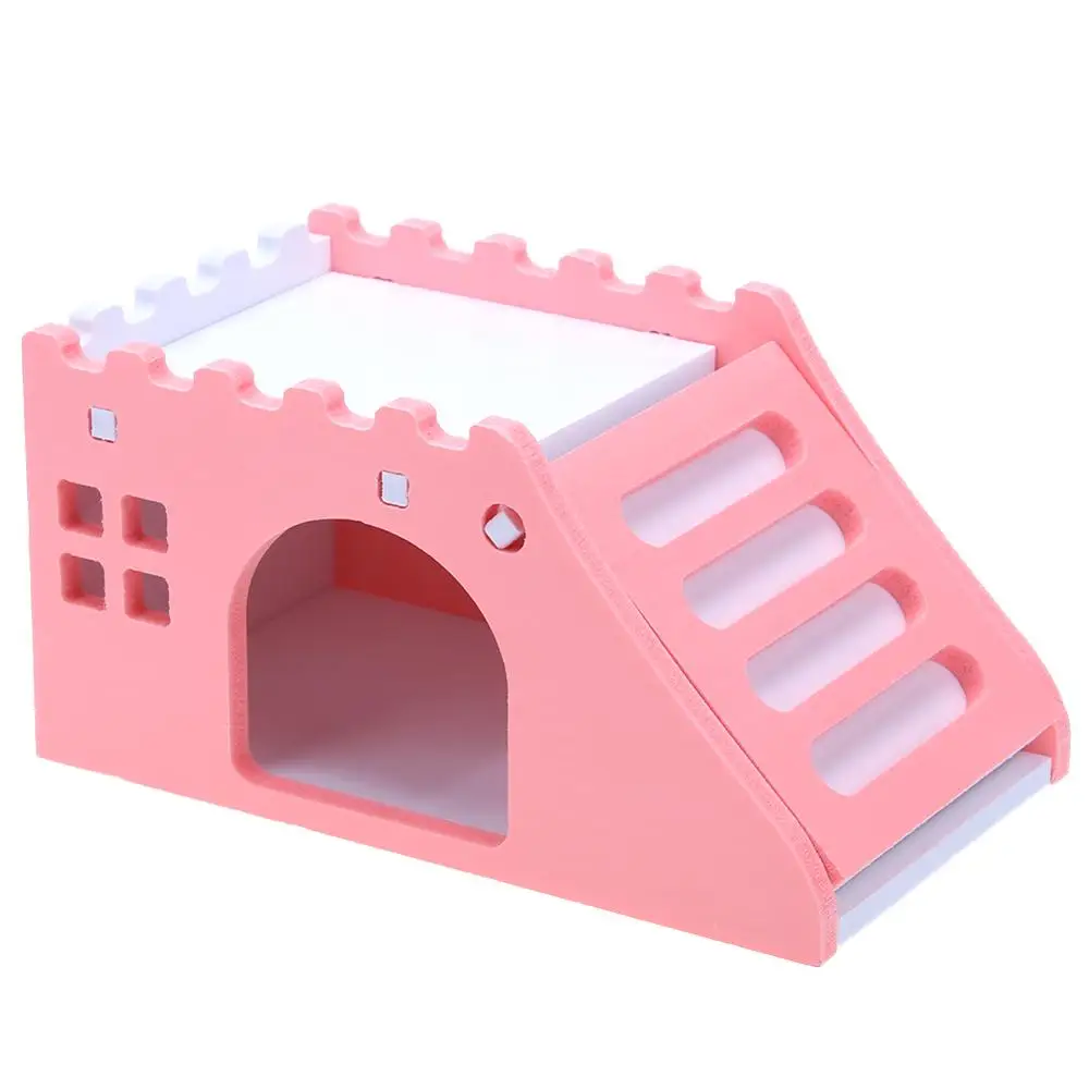 cute mini wooden hamster house staircase chinchillas guinea pig nest bed for small pets small pets cage toys hamster accessories free global shipping