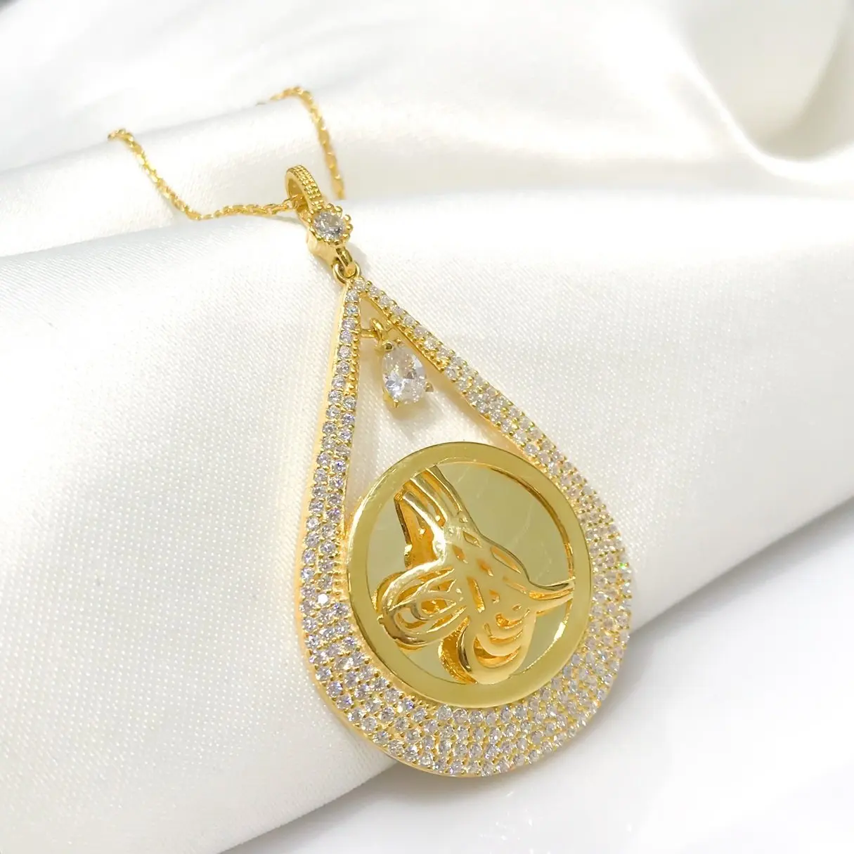 Золотая модель большой тугра платный медальон серебряное ожерелье|Цепочки| |