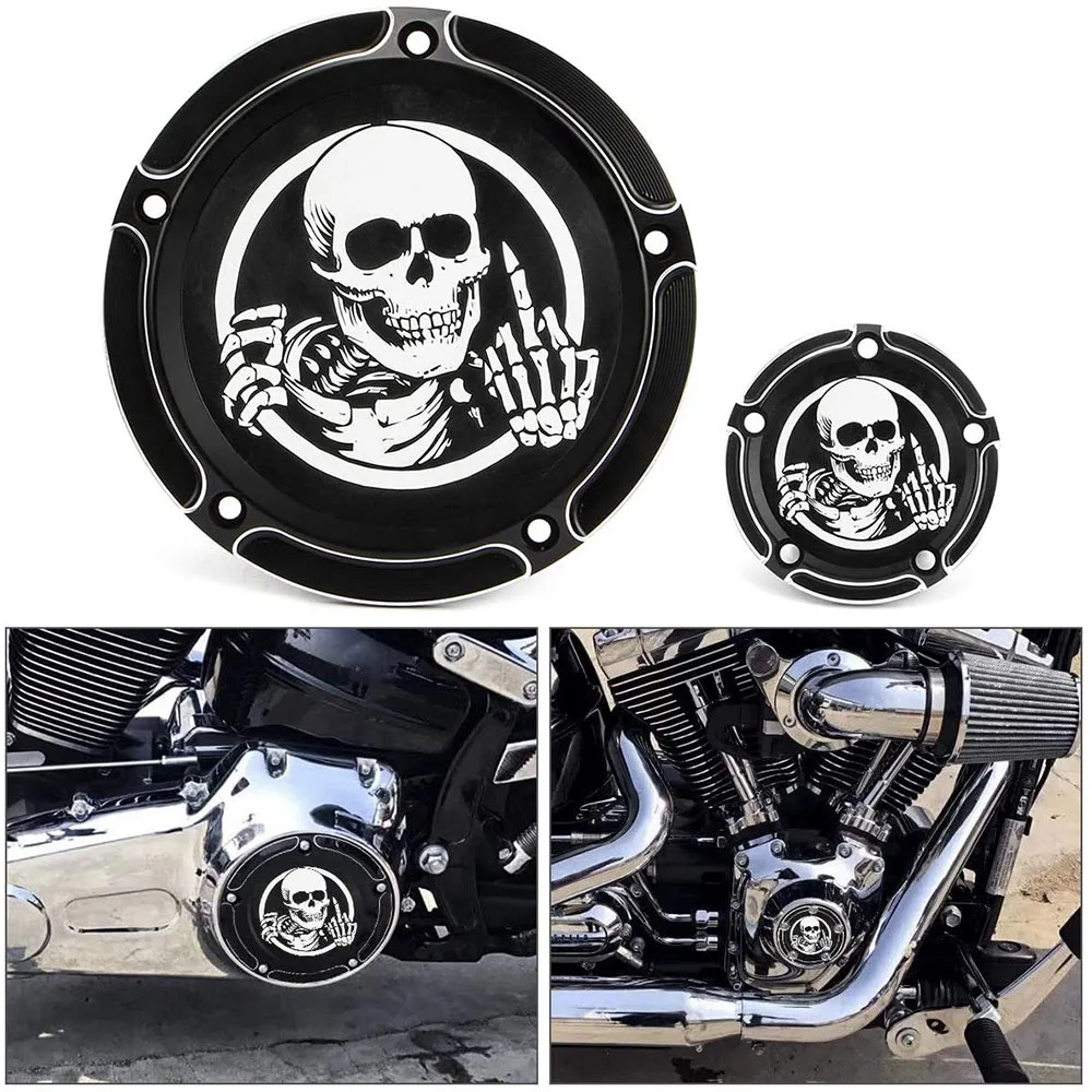 

Motorcycle Derby Timer Timing Engine Cover CNC Black for Harley 1999-2014 Twin Cam Touring Road King Electra Glide FLHR FLHX FXS
