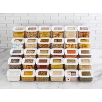 20 pcs kitchen food storage box container set organizer square vacuum lid airtight jars pantry noodle legume cereals rice