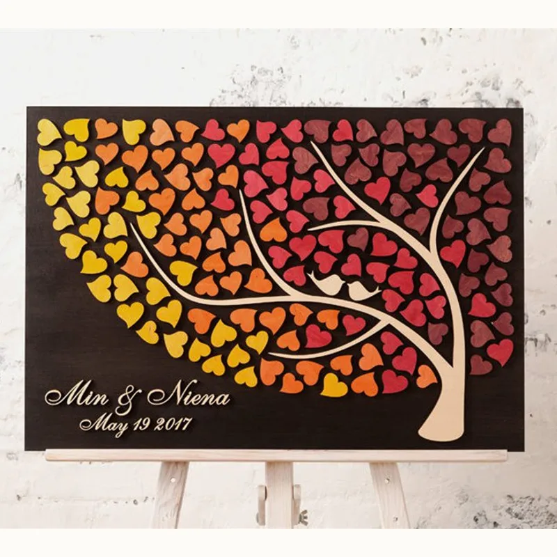 Индивидуальная 3D Свадебная Гостевая книга альтернатива дереву сердца Свадебный
