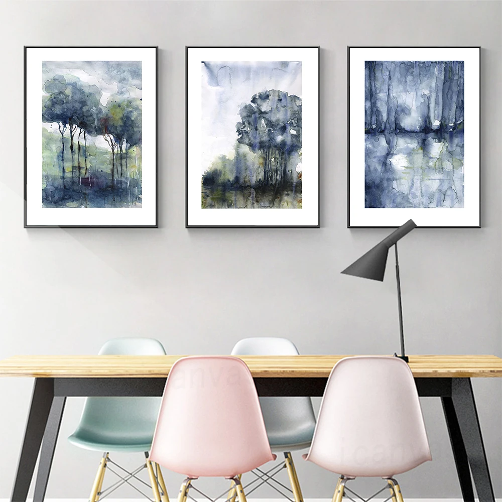 

Tree Art Oil Painting Poster Modern Abstract Landscape Aesthetic Nordic Scandinavian Canvas Print Wall Art Pictures Home Decor