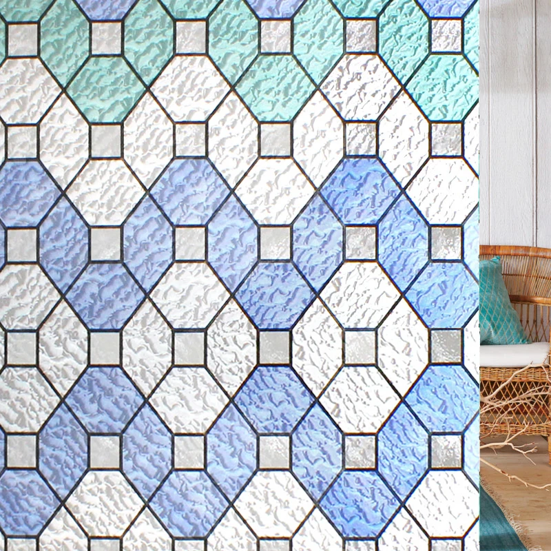 

3D Decorative Window Film Removable Self Adhesive Sticker Stained Glass Film Static Cling Vinyl Window Paper For Home Office
