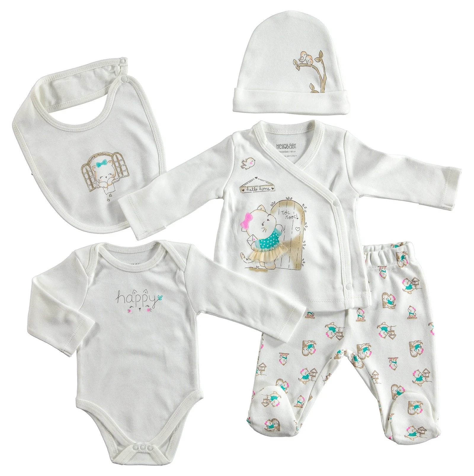 Ebebek HelloBaby зима Новорожденный Больница пакет 5 шт (новорожденный девочка одежда
