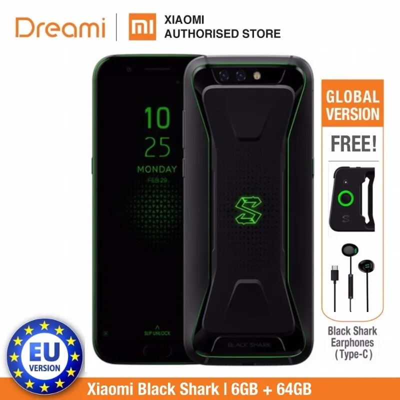 Глобальная версия Xiaomi Black Shark 64 Гб ROM 6 RAM Игровой телефон (официальная Rom) Blackshark
