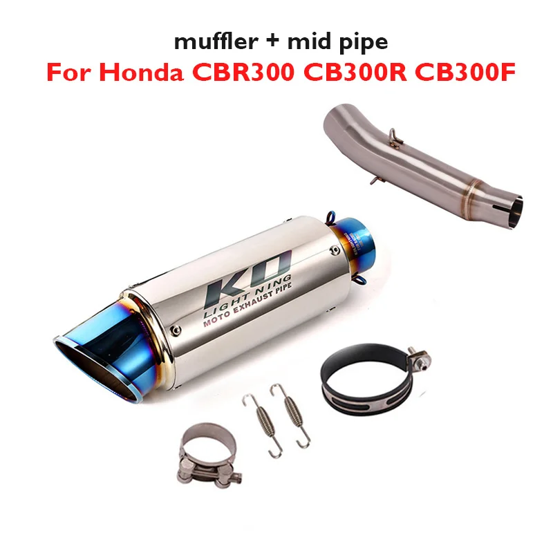 

For Honda CBR300 CB300R CB300F 2018 2019 2020 Motorcycle Exhaust System Escape Muffler Pipe Middle Connect Pipe Slip on CBR300R