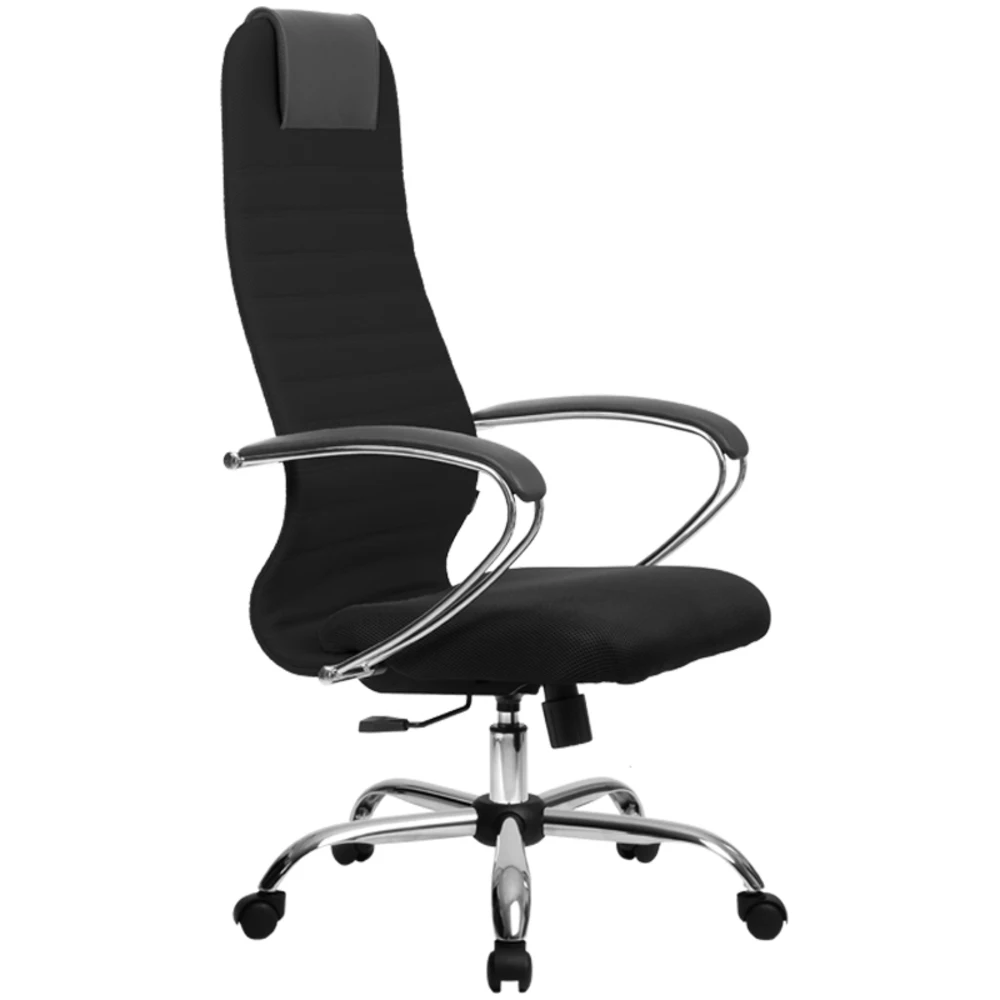 Кресло руководителя Метта SU-BK-10 CH ткань-сетка черная №20 топ-ган | Мебель
