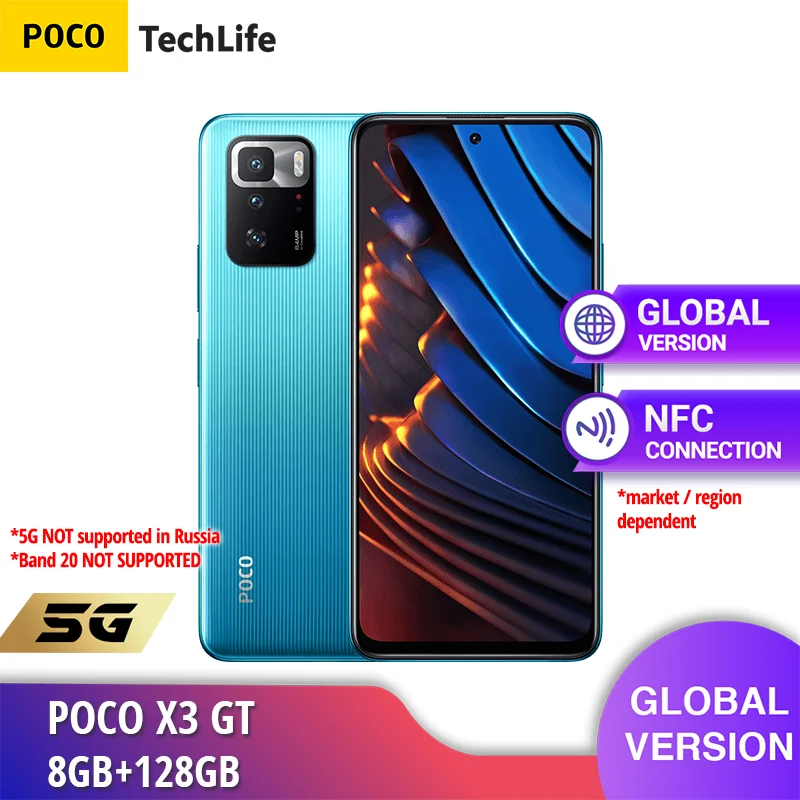 Глобальная версия POCO X3 GT 8GB RAM 128GB / 256GB ROM 5G NFC | MediaTek Dimensity 1100 120Hz 67W Turbo - Цена: 