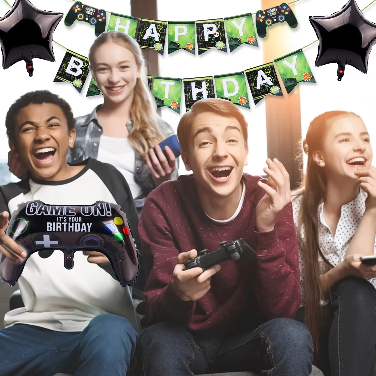 Wayfun Video Game Disposable Tableware Boy Birthday Party Supplies Toy On Foil Balloon Decoration Baby Shower | Дом и сад