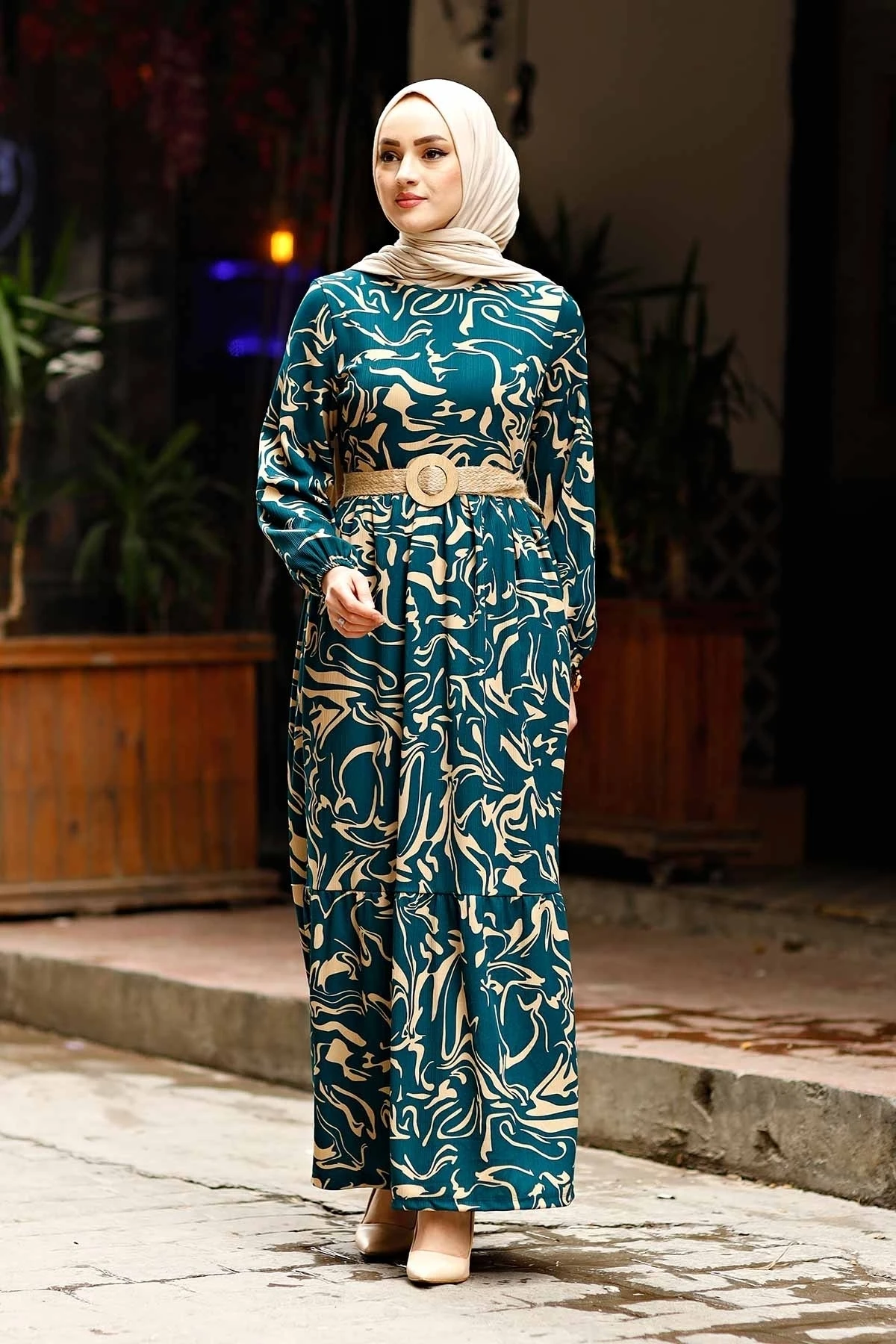 Платье с волнистым рисунком с соломой ремень волна размера плюс вечернее платье женское платье мусульманская одежда мусульманское платье ...