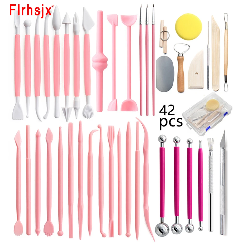 

42pcs DIY Sculpting Pottery Clay Tools Kit Carved Ceramic Tools Hook Line Pen Detail Needle for Ceramic Shapers Modeling