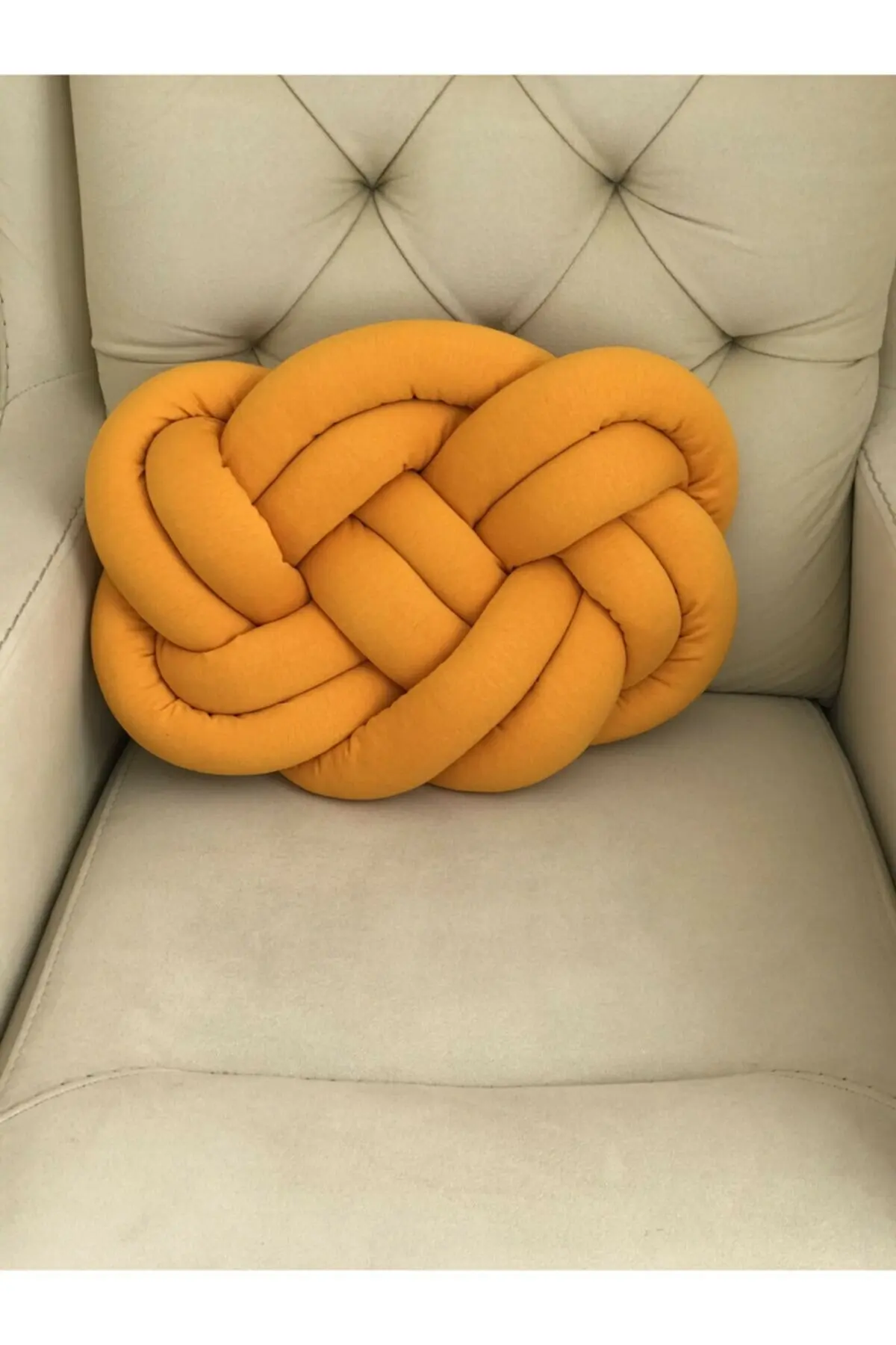 

Decorative Knot Pillow Cotton Combed Cotton Fabric Filled Knitted Pillow Home Decoration Stylish Image 30x45 cm