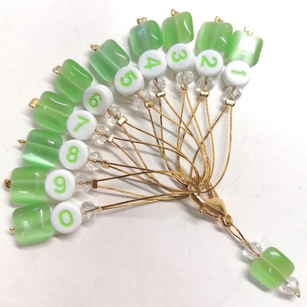 Маркеры c цифрами для вязания на тросике набор из 10 штук | Дом и сад