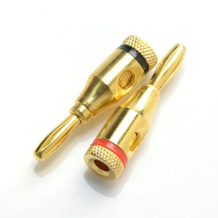 

2pcs/set 4mm Gold Plated Copper Amplifier Binding Post Banana Jack Socket Banana Plugs Set Audio Speaker Cable Connectors