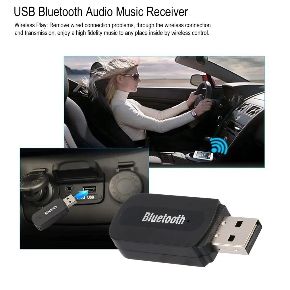 

USB Wireless Music Stereo Receiver Adapter AMP Dongle Audio Home Speaker 3.5mm Jacks Receiver Connect