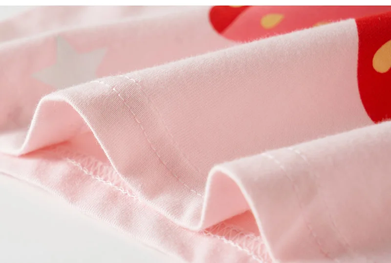 В виде клубники Детская футболка 100% чесаный хлопок Лето Повседневная футболки с