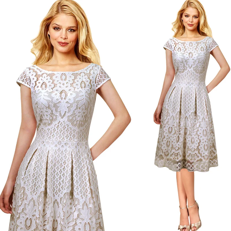 Женское винтажное цветочное кружевное платье Vfemage с карманами и рукавами