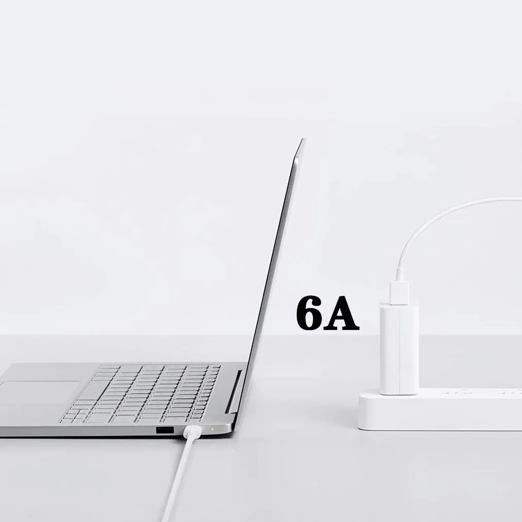 Оригинальный кабель Xiaomi Type-C к для быстрой зарядки 6A передачи данных USB Type-c Huawei Oppo