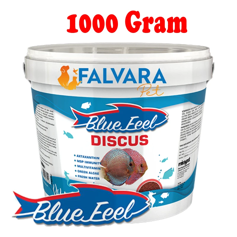 

1000 grams Blue Feel Discus (1,2-2 mm) Bucket Compartment Discus Fish Food, Granular Fish Food