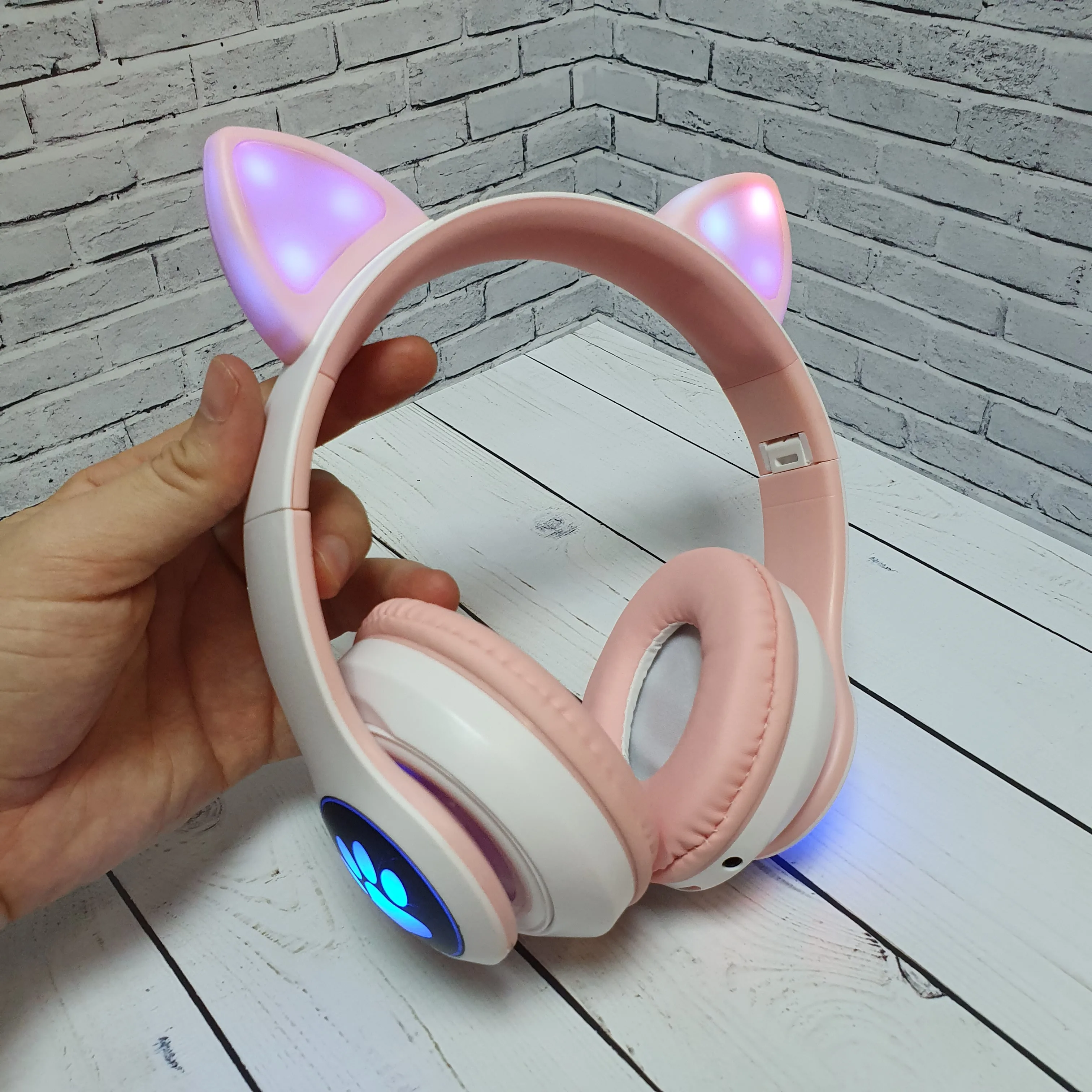Wireless Bluetooth headphones ear cat baby for girls boys | Электроника